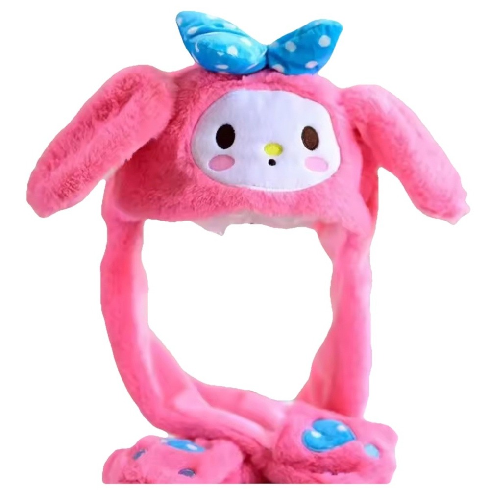 Hello Kitty My‎ Melody Moving Ears Hat Sanrio Kawaii Plush Cosplay